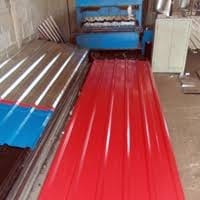 Stacks of roofing sheets ready for delivery to site